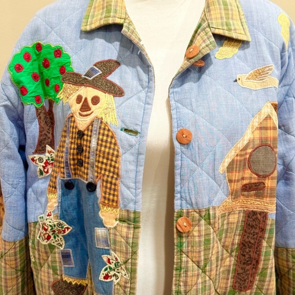 Vintage Patchwork Quilted Reversible Jacket Pumpk… - image 7